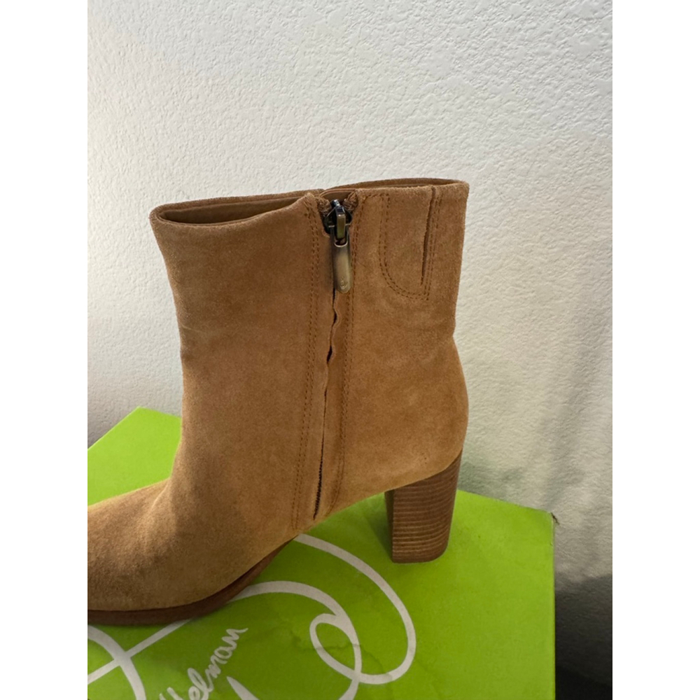 Women's Sam Edelman Ona‎ Ankle Boots & Booties 7.5 Camel Suede Fringe NIB - Picture 4 of 10